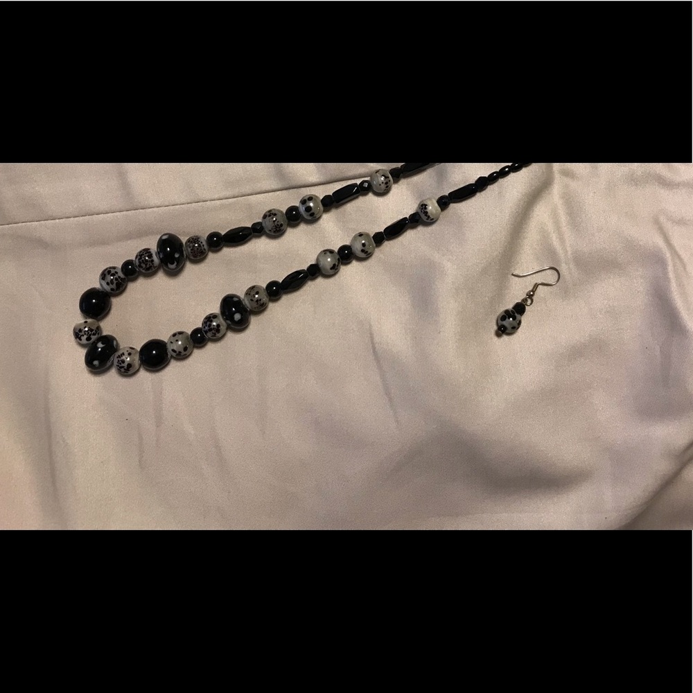 Black & Grey Bead Necklace
